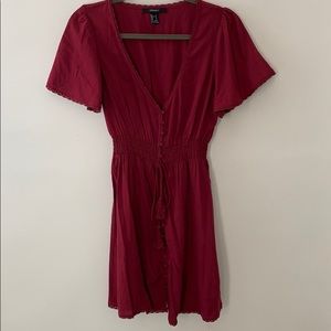 Red sleeve sundress